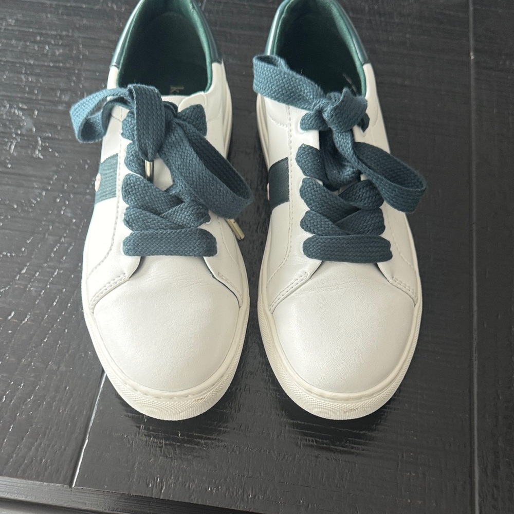 Kate Spade White and Teal Sneakers